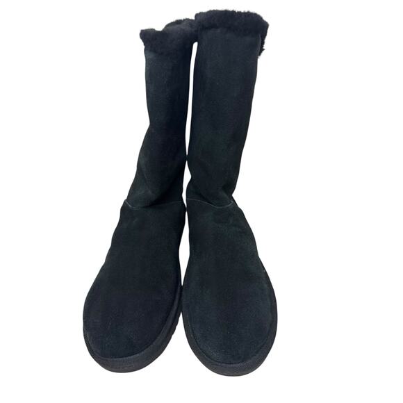 Koolaburra by UGG Kinslei Tall Suede Shearling Boots Women’s 9 | Black Winter - Picture 4 of 9
